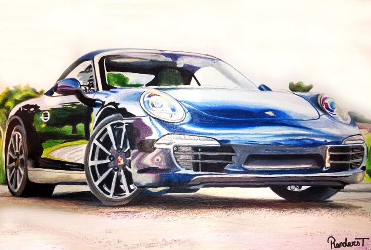 Blue porsche